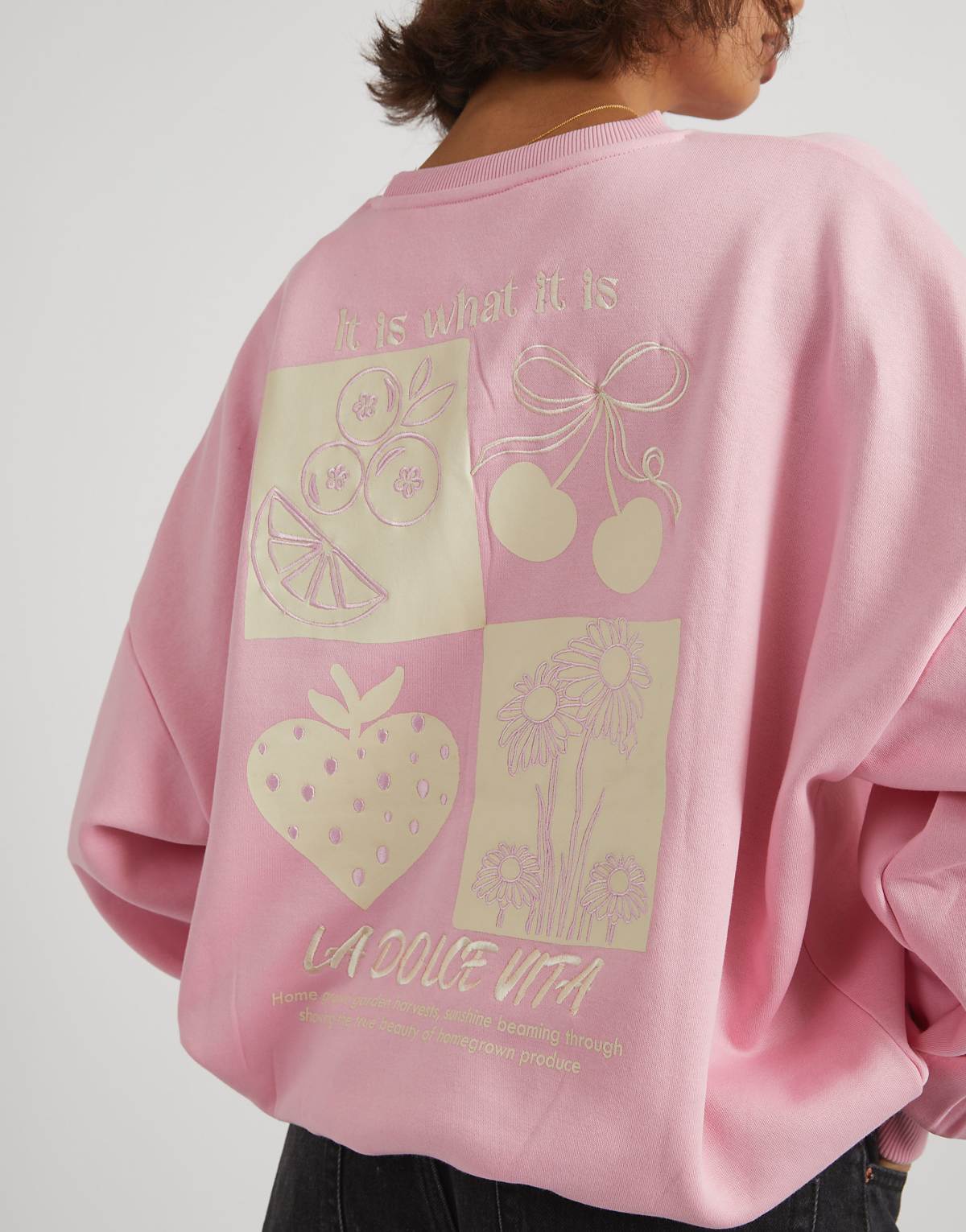 Skinnydip london la dolce vita sweatshirt in pink in pink