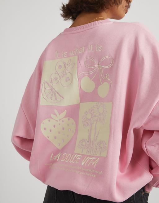 Skinnydip london la dolce vita sweatshirt in pink in pink