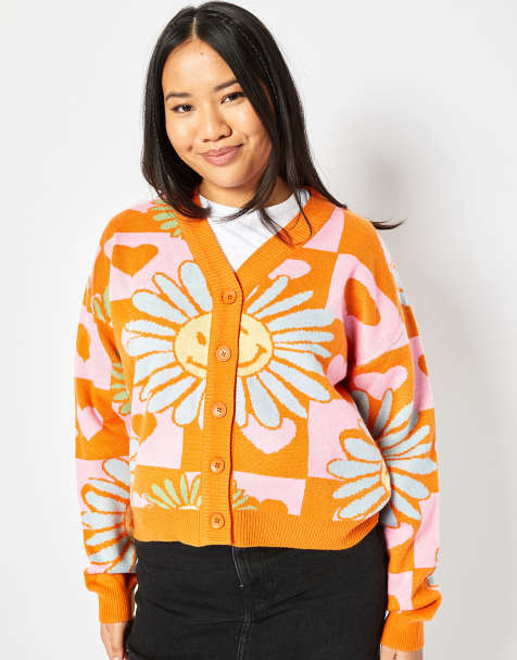 Skinnydip London Love Heart Check Knit Cardigan in Multi - view 1