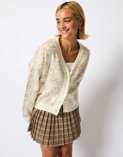 Skinnydip London Miffy Knitted Cardigan in Ecru - view 1
