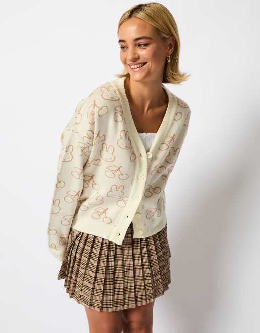 Skinnydip London Miffy Knitted Cardigan in Ecru