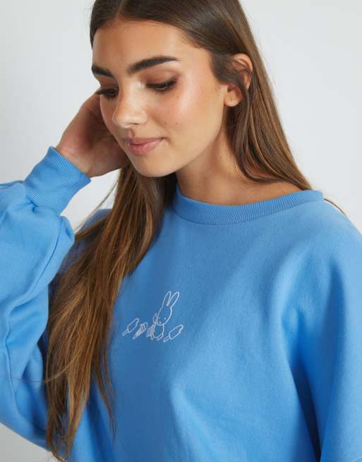 Skinnydip london miffy seaside outline sweatshirt in blue, 3 of 4