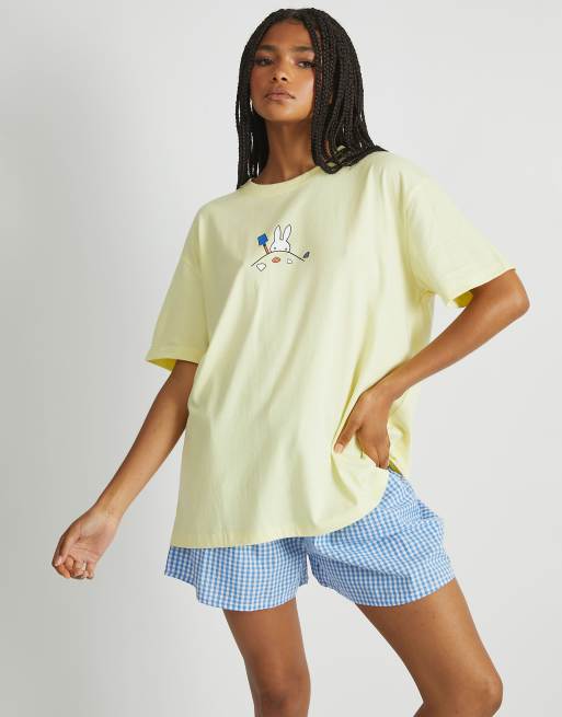Skinnydip london miffy shell t-shirt in yellow , 2 of 4