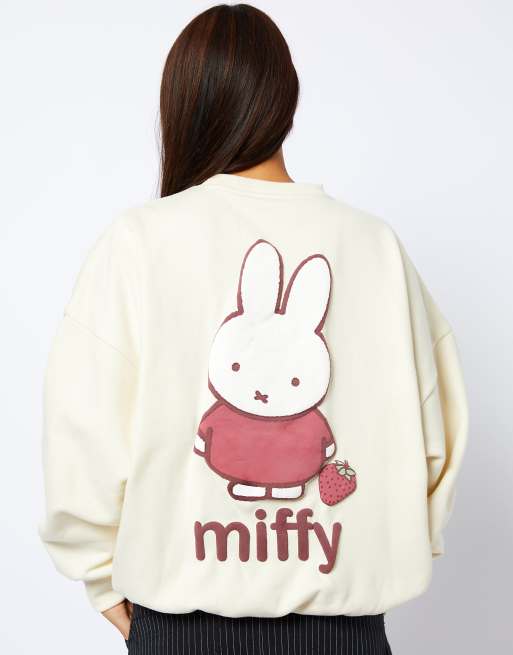Skinnydip London Miffy Strawberry Sweatshirt in Ecru