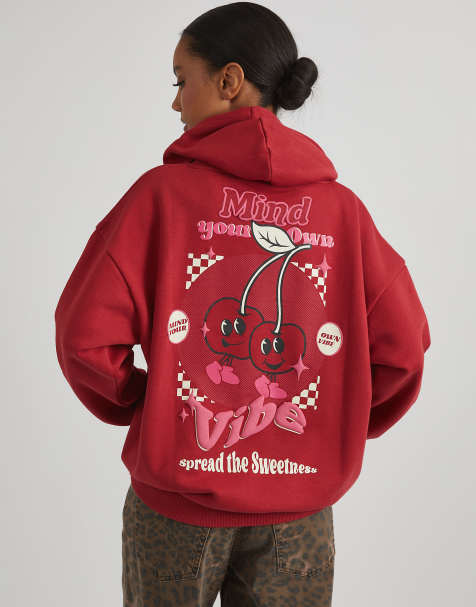 Skinnydip London Mind Your Own Vibe Cherry Hoodie in Wine - view 1