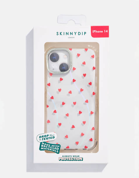 Skinnydip london mini ditsy hearts shock iphone case in red - view 1