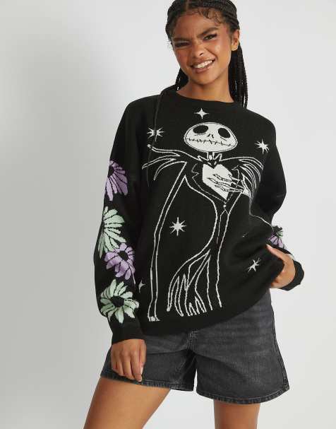 Skinnydip london nightmare before christmas jack knitted jumper in black
