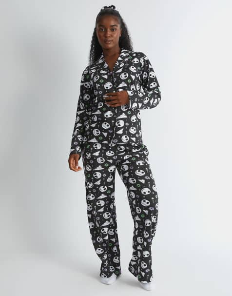 Skinnydip london nightmare before christmas jack skellington pyjama set in black - BLACK - view 1