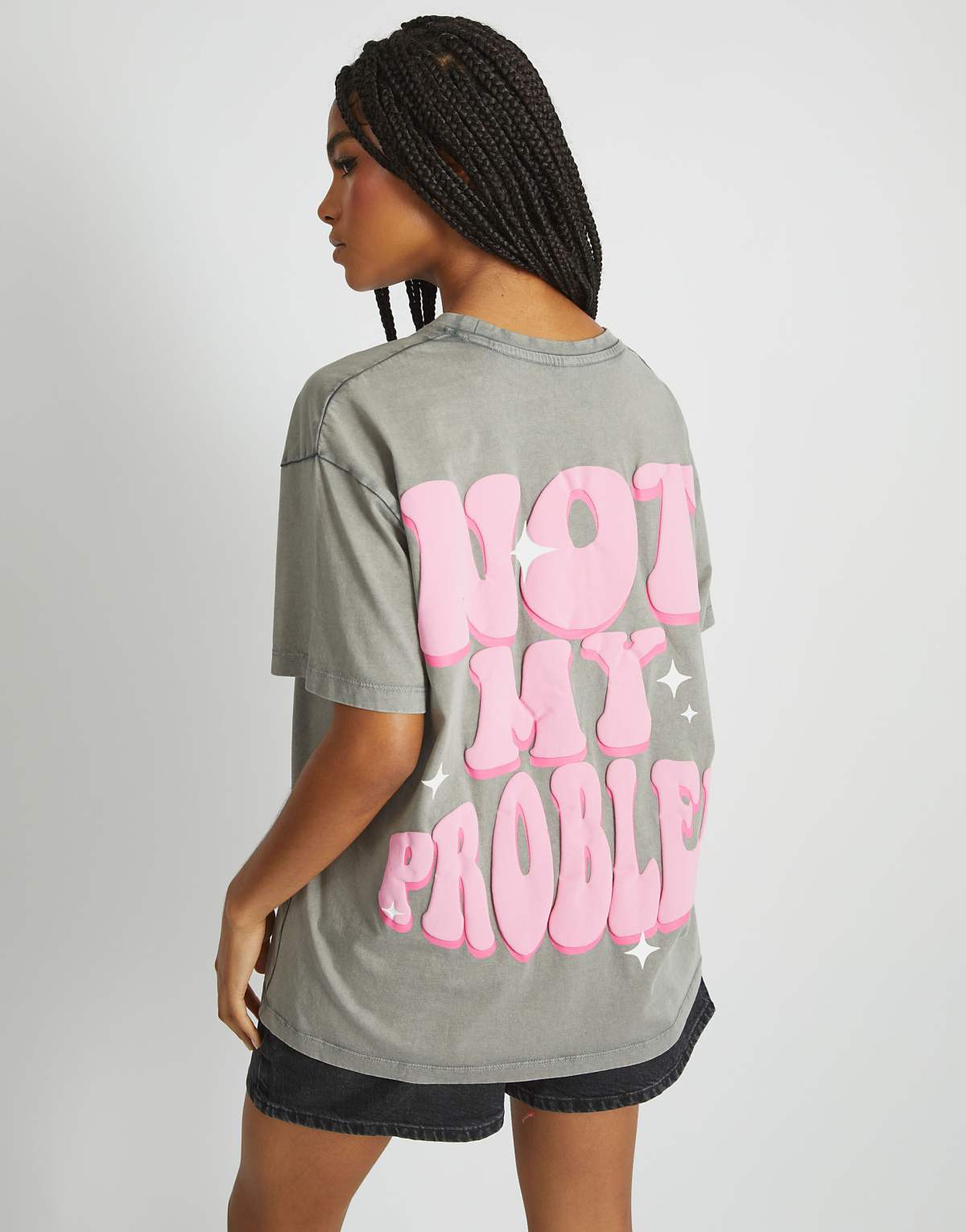Skinnydip London Not My Problem T-Shirt in Acid Wash