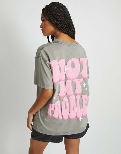 Skinnydip London Not My Problem T-Shirt in Acid Wash