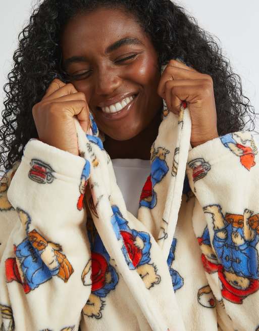 Skinnydip london paddington dressing gown in cream in white