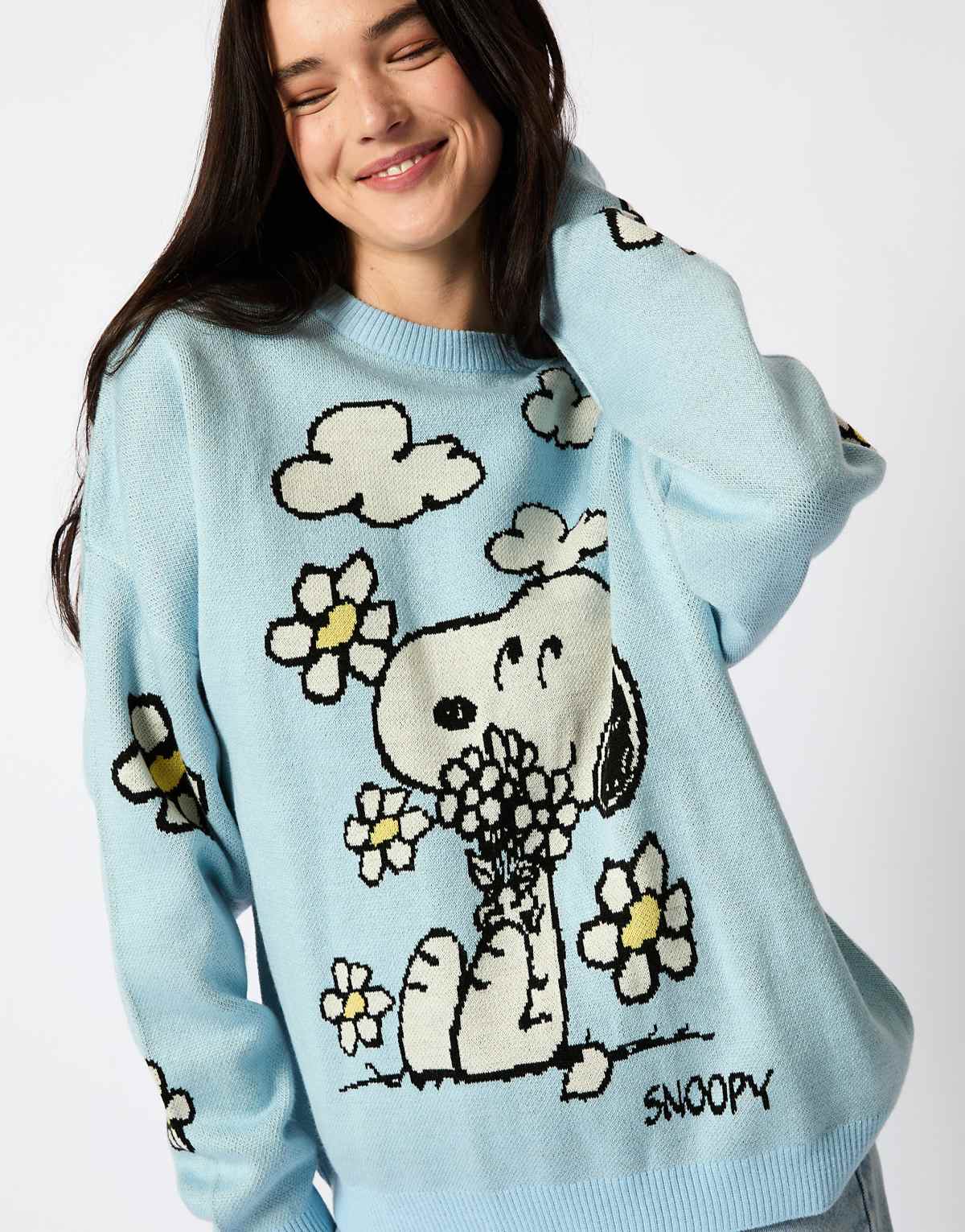 Skinnydip london peanuts knitted jumper in blue in lilac