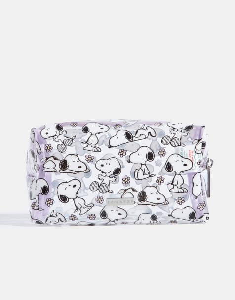 Skinnydip london peanuts snoopy makeup bag in purple - view 1