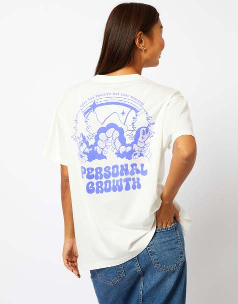 Skinnydip London Personal Growth T-Shirt in Ecru - view 1