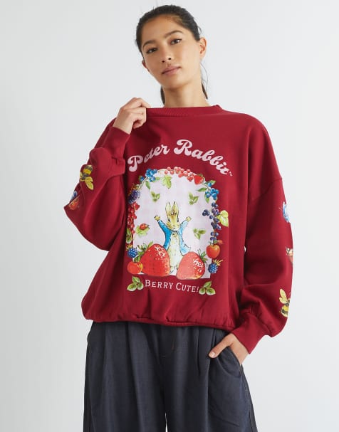 Skinnydip london peter rabbit berry cute sweatshirt in red  - view 1