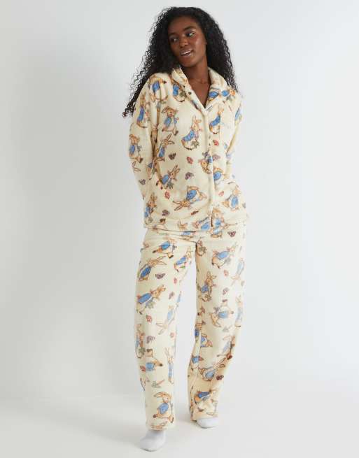 Skinnydip london peter rabbit fleece pyjama set in white - WHITE