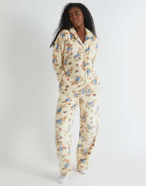 Skinnydip london peter rabbit fleece pyjama set in white - view 1
