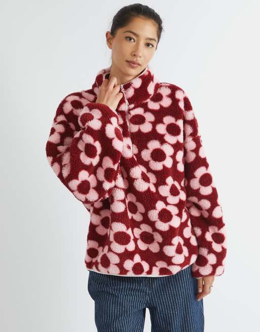 Skinnydip london pink flower longline fleece in pink - LPINK