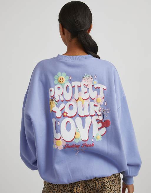Skinnydip london protect your love sweatshirt in blue, 2 of 4