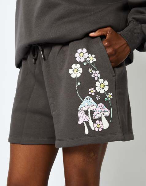 Skinnydip London Protect Your Peace Acid Wash Jogger Shorts