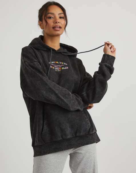 Skinnydip London Self Love Club Hoodie in Acid Wash - view 1