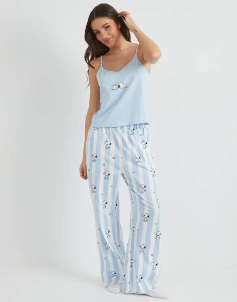 Skinnydip london snoopy cami & trouser pyjama set in blue - view 1