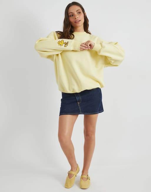 Skinnydip london snoopy flower sweatshirt in yellow, 4 of 4