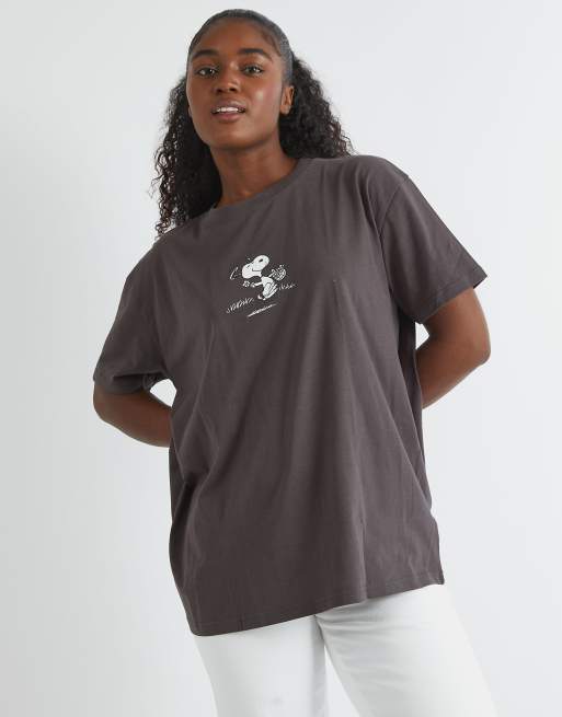 Skinnydip london snoopy have a nice day t-shirt in grey, 2 of 4