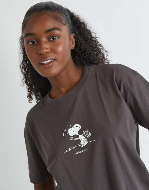 Skinnydip london snoopy have a nice day t-shirt in grey, 3 of 4