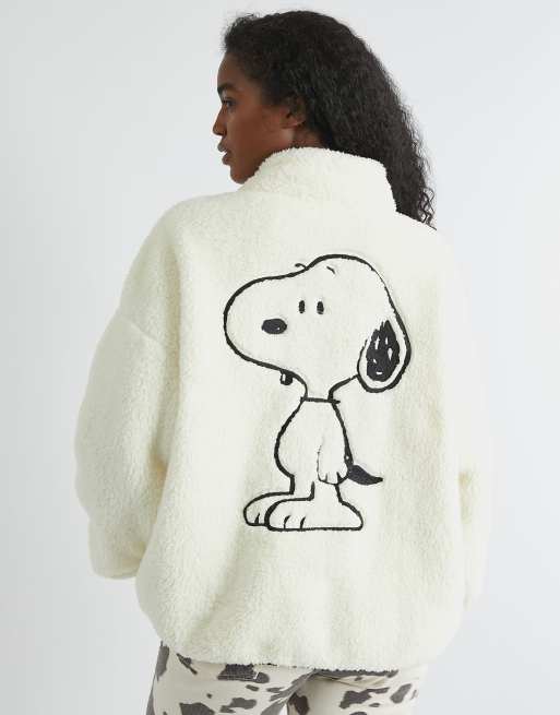 Skinnydip london snoopy longline fleece in white - WHITE