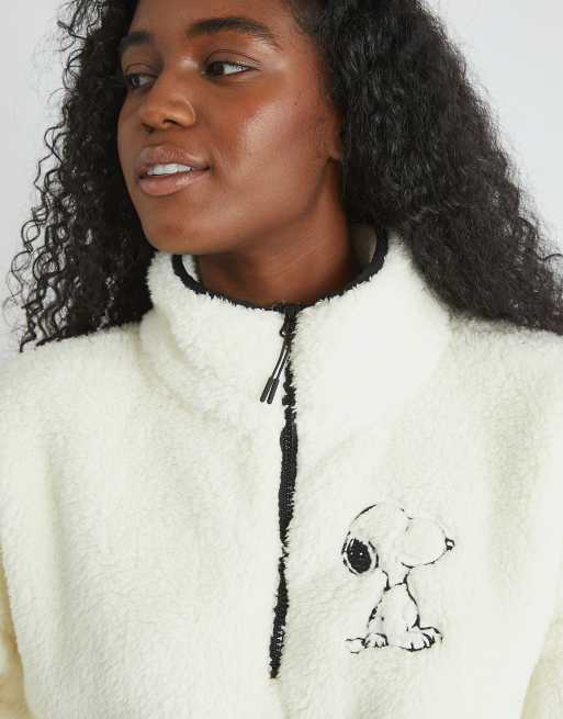 Skinnydip london snoopy longline fleece in white, 3 of 4