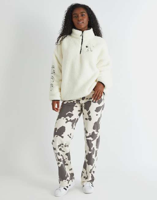 Skinnydip london snoopy longline fleece in white, 4 of 4