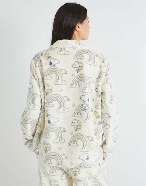 Skinnydip london snoopy rainbow fleece pyjama set in white, 2 of 4