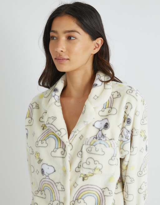 Skinnydip london snoopy rainbow fleece pyjama set in white, 3 of 4