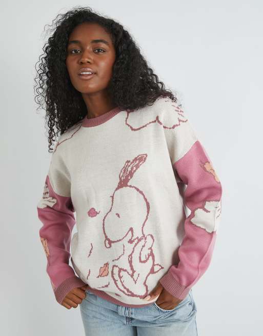 Skinnydip london snoopy varsity knitted jumper in multi - LPINK