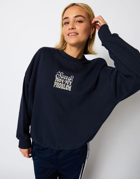 Skinnydip london sorry not my problem sweatshirt in navy in navy - view 1