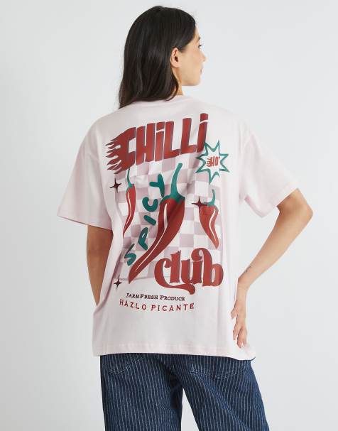 Skinnydip london spicy club t-shirt in pink - view 1