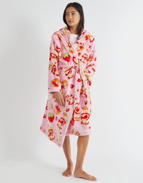 Skinnydip london strawberry shortcake pink dressing gown in pink - view 1