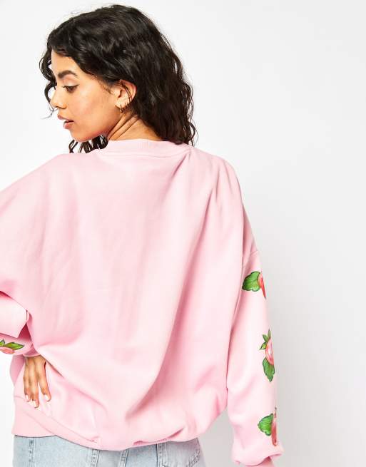 Skinnydip london strawberry shortcake sweatshirt in pink, 3 of 4