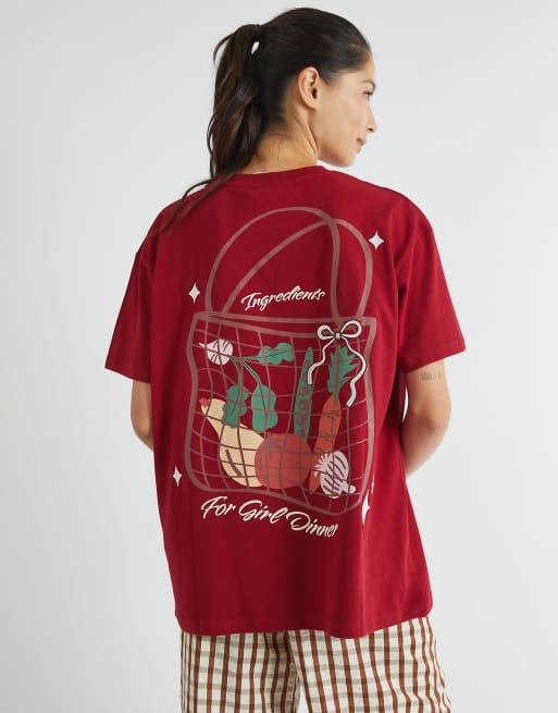 Skinnydip london take me to the farmers market t-shirt in red - RED