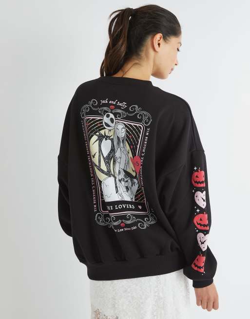 Skinnydip london the nightmare before christmas lovers sweatshirt in black - BLACK