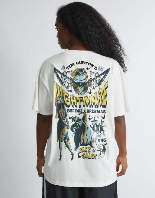 Skinnydip london the nightmare before christmas poster t-shirt in white - WHITE