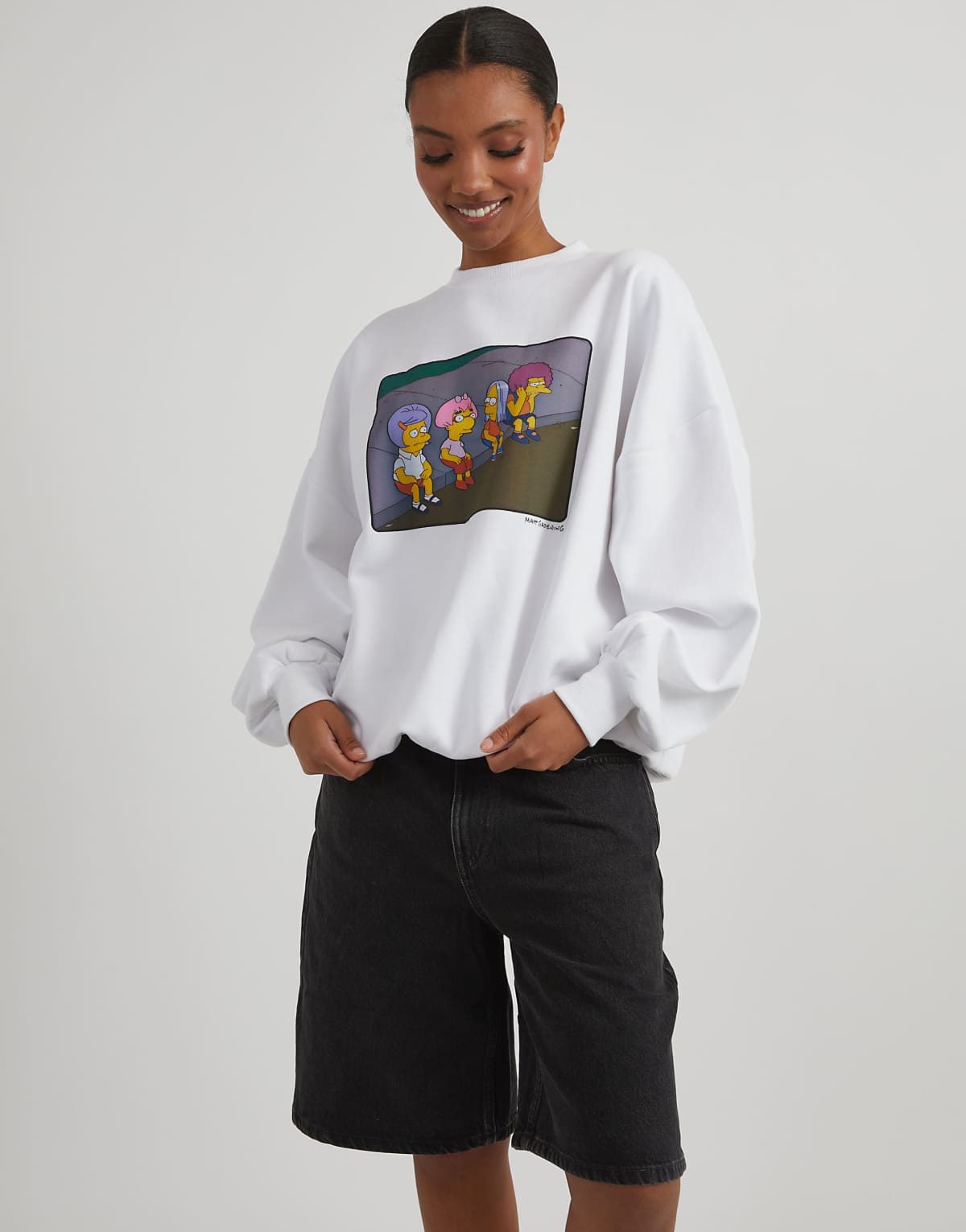Skinnydip london the simpsons bart on the road sweatshirt in white