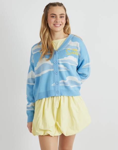 Skinnydip london the simpsons cloud knitted cardigan in blue