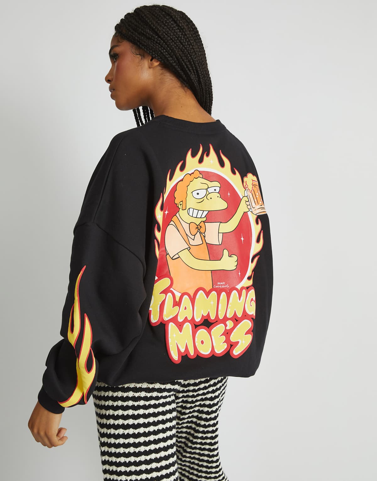 Skinnydip london the simpsons flaming moes sweatshirt in black