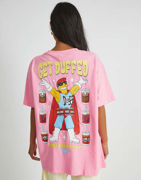 Skinnydip london the simpsons get duffed t-shirt in pink - view 1