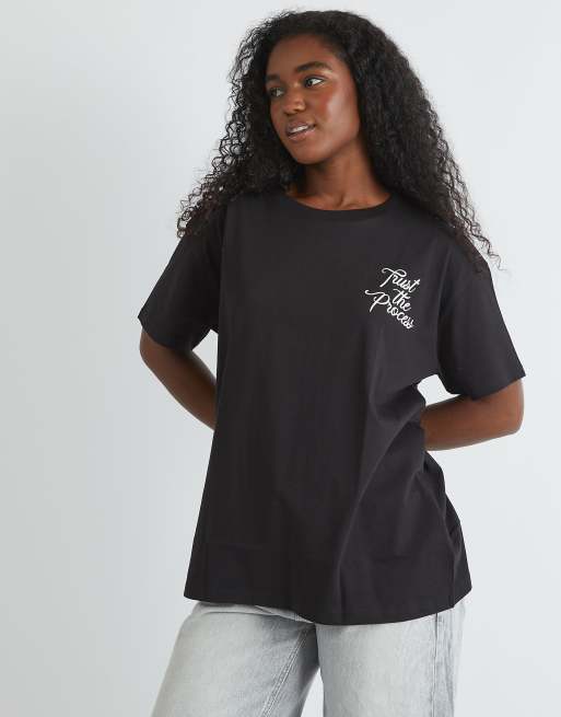 Skinnydip london trust the process t-shirt in black, 2 of 4