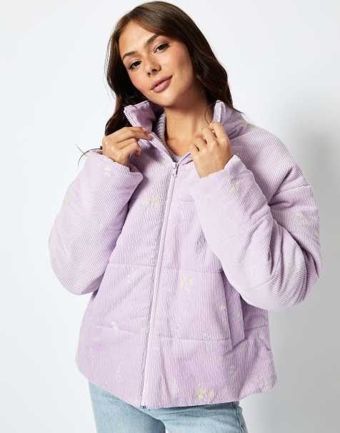 Skinnydip london wildflower cord puffer in lilac - view 1
