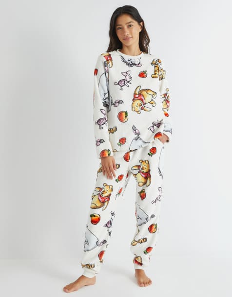 Skinnydip london winnie the pooh fleece pyjama set in pink - view 1