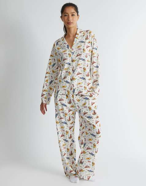 Skinnydip london winnie the pooh pyjama set in ecru in white - WHITE - view 1